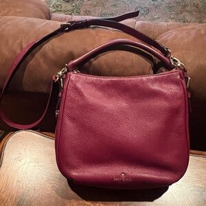 Deep Red Kate Spade Cobble Hill Ella Convertible Crossbody